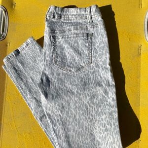 Mossimo Pastel Blue & White Leopard Jeans